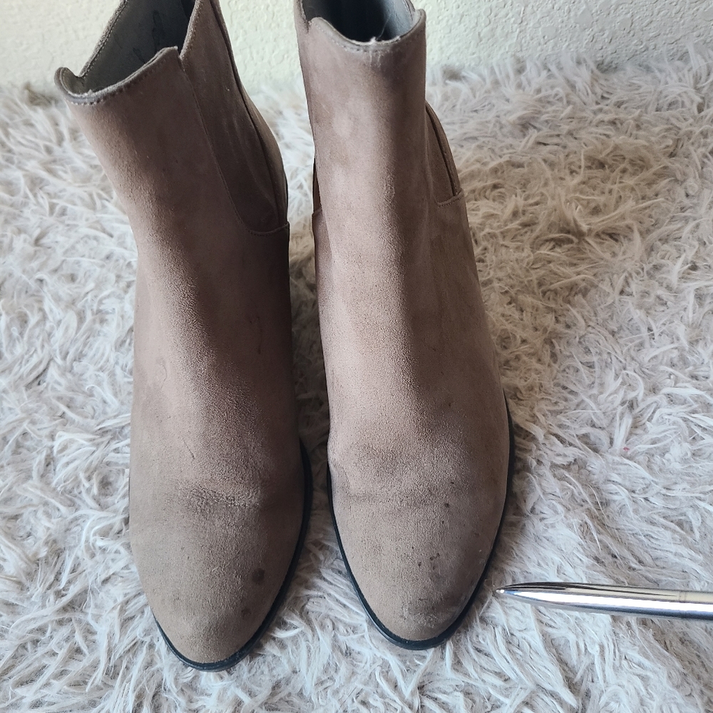 EILEEN FISHER Ankle Boots Booties Taupe Gray Soft Suede Leather Women's … - Picture 4 of 13